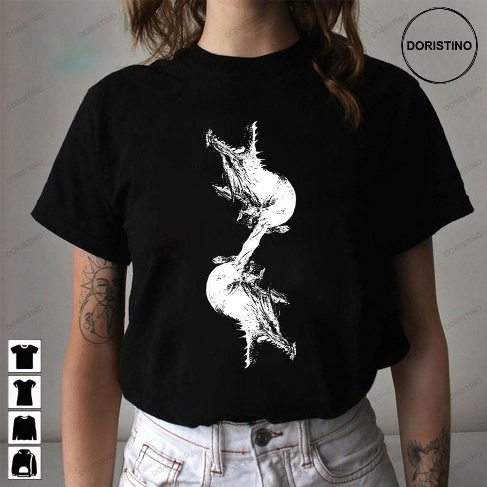 Black And White Dragon Silhouette Black Trending Style